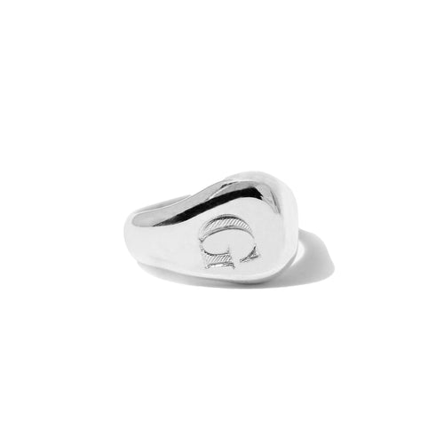 Ariel Signet Ring in Solid Sterling Silver