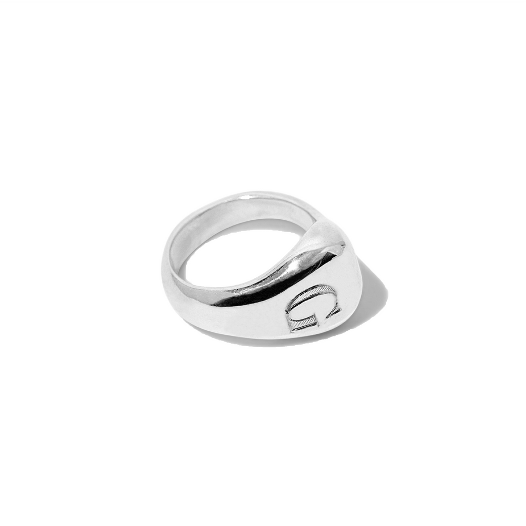 Ariel Signet Ring in Solid Sterling Silver