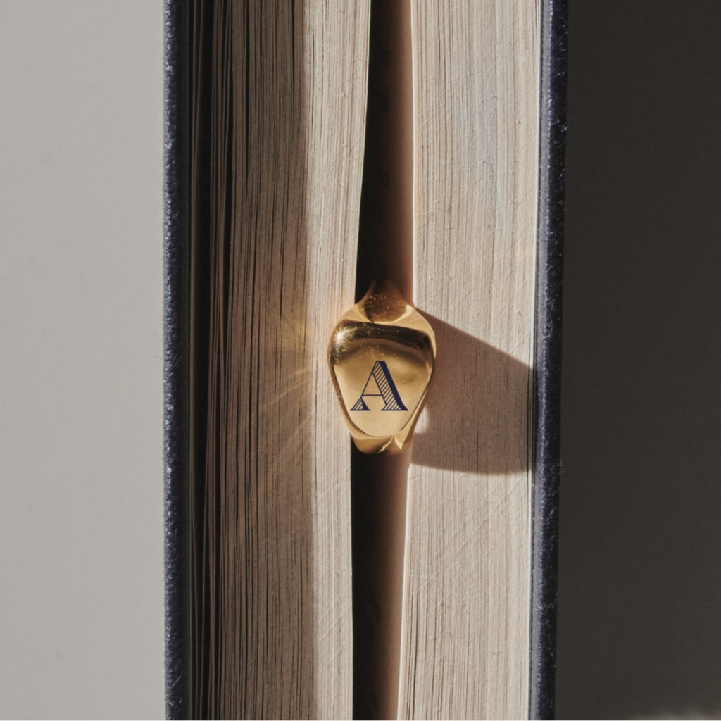 Ariel Signet Ring in Solid Sterling Silver